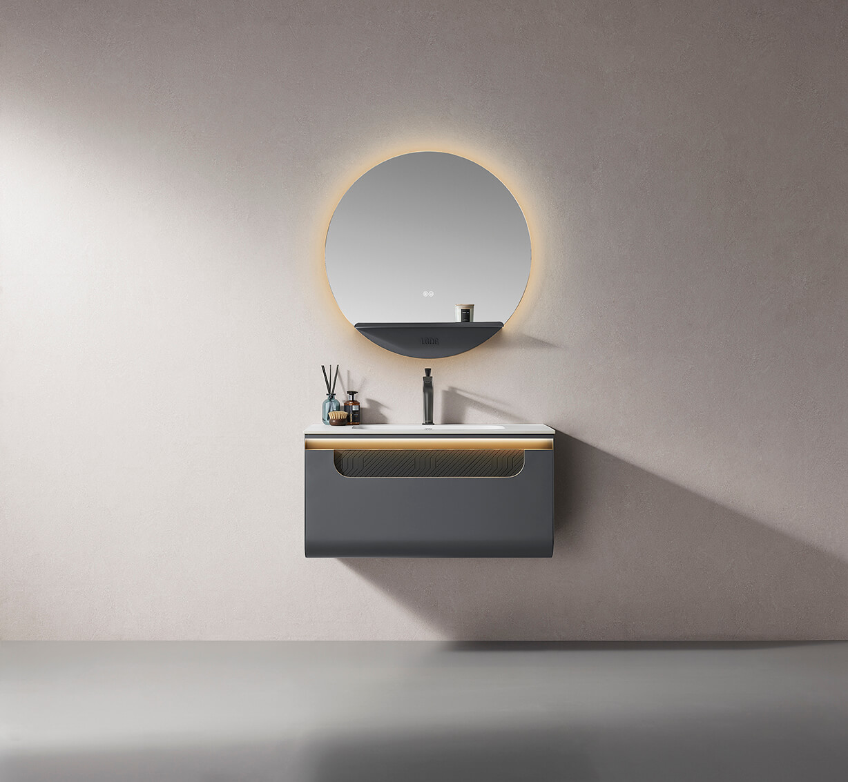 Factory Wholesale Modern LED Stainless Steel Hotel Bathroom Cabinet