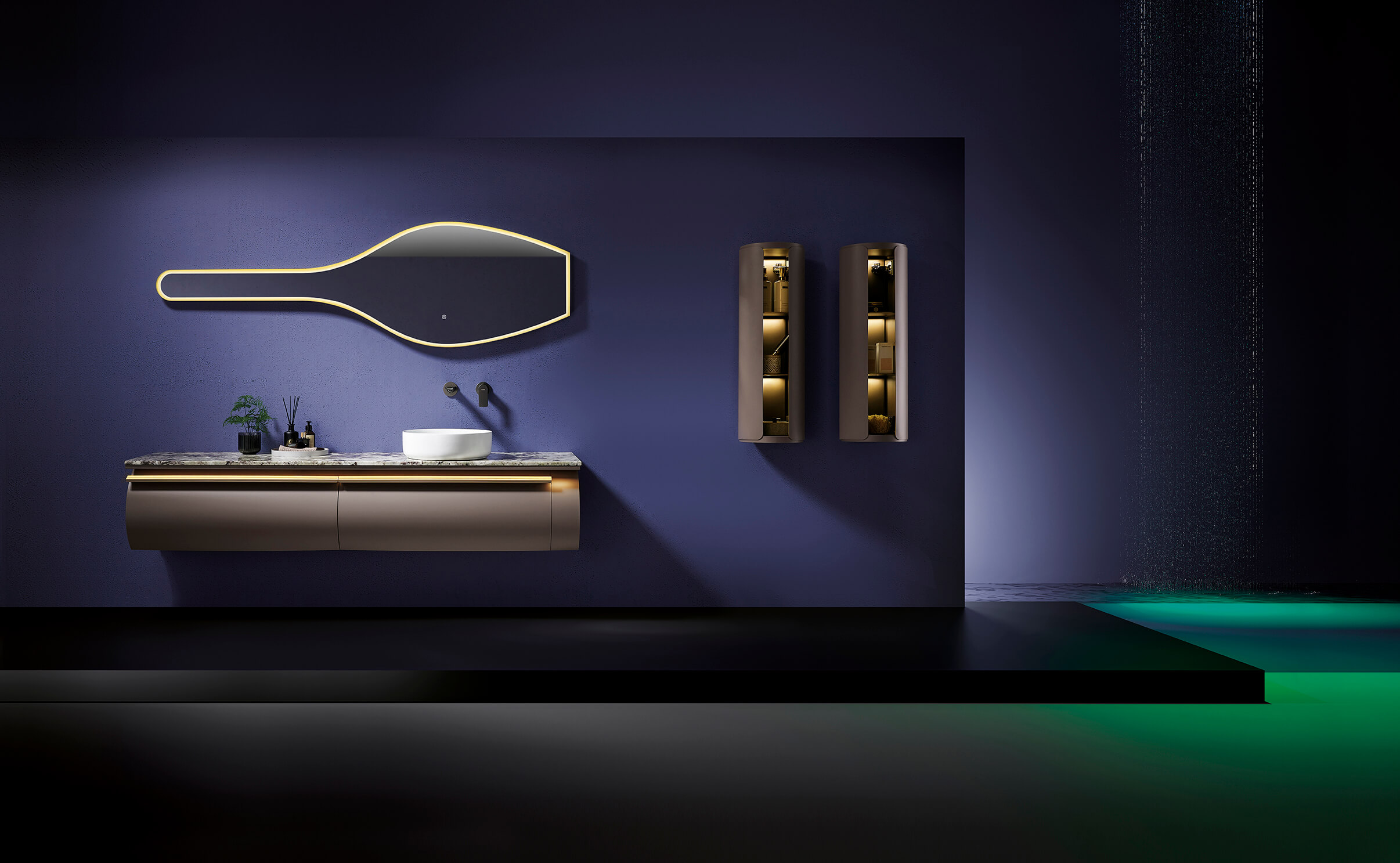 Wall Mounted Stainless Steel Bathroom Vanities Cabinet With Sink